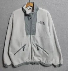 L (100) ザノースフェイス アイボリー/カーキ フリース フリース ジップアップ