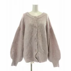 アルマデザイン Alma Design ニットカーディガン 長袖 クルーネック ストレッチ ウール混 M 紫 パープル /BB