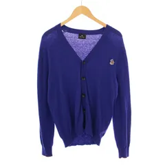ピーエスポールスミス PS Paul Smith ニット カーディガン 長袖 Vネック ワンポイント ロゴ ウール M 青 PY-1C-89076 /BM