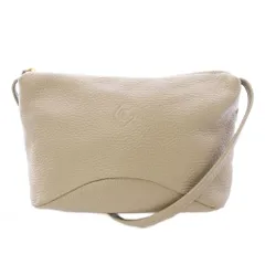 クレドラン CLEDRAN ショルダーバッグ レザー ワンカラー ロゴ グレージュ /BB