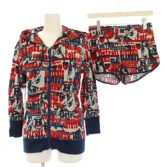 ヒステリックグラマー HYSTERIC GLAMOUR ルームウェア ジップアップパーカー ショートパンツ 総柄 F 赤 紺 0102CF04 /KHのサムネイル