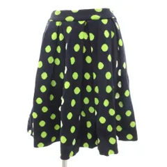 マークバイマークジェイコブス MARC by MARC JACOBS フレアスカートミニ丈 ドット柄  XS 紺 ネイビー 黄 イエロー  /NU