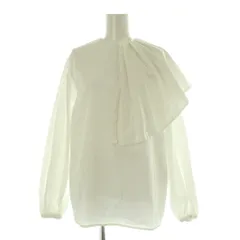 ミラオーウェン Mila Owen ネックフリルドレープパフスリーブブラウス 長袖 アシンメトリー 1 ホワイト /MY ■OS