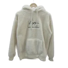 カッパ kappa ボアパーカー ミドル丈 S 白 ホワイト 長袖 ロゴ刺繍 /MA17 ■GY59