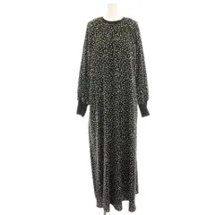 シップス SHIPS ワンピース M 黒 ブラック 水玉 ドット 長袖 ロング マキシ /HN