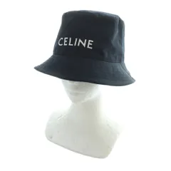 セリーヌ CELINE 22SS LOGO BUCKET HAT バケットハット 帽子 ロゴ ツイル M 58cm 黒 ブラック 2AU5B968P ■GY18 /MQ ■OH
