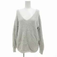 トーナル TONAL シャギーニット セーター 長袖 Vネック 38 グレー /JS