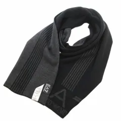 エンポリオアルマーニ EMPORIO ARMANI EA7ロゴ マフラー ストール ニット グレー 黒 ブラック /GV