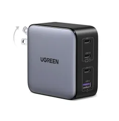★UGREEN Nexode 100W 充電器 急速 Type-C 4ポート【USB-C*3とUSB-A*1】PD3.0 PPS GaNII 折り畳み式iphone17/16/15/14/MacBook/Dell/iPad/Android対応  CD226