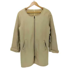 ユーズドフルギ USED古着 フェイクスエード 裏地ボア ノーカラー ジップアップ コート レディース 表記無 