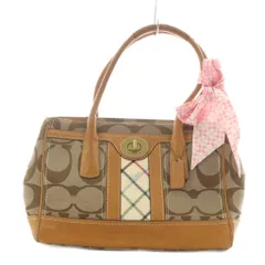 コーチ COACH シグネチャー トートバッグ ハンドバッグ ターンロック レザー ベージュ 12465 /AN2