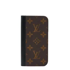ルイ ヴィトン モノグラム IPHONE 15 PRO フォリオ M82891 ブラウン ブラック PVC レザー レディース LOUIS VUITTON【1-0251769】