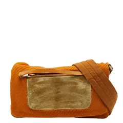 プラダ ワンショルダーバッグ B9475 ブラウン ウール ハラコ レディース PRADA【1-0252277】