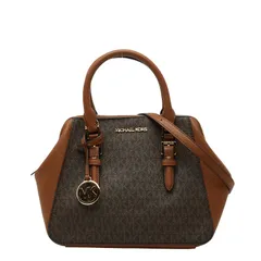 マイケルコース MKシグネチャー シャーロットMDメッセンジャー ハンドバッグ ショルダーバッグ 2WAY 35T0GCFM2B ブラウン PVC レザー レディース Michael Kors【1-0252581】