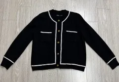 ミッソ Mixxo カーディガン レディースカーディガン アウター 黒ニット ニットカーディガン ツイード