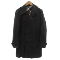 ドルチェ&ガッバーナ ドルガバ DOLCE&GABBANA トレンチコート 44 黒 ブラック ダブルブレスト チェック柄 /FF ■GY62のサムネイル