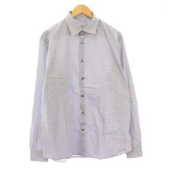 サルヴァトーレフェラガモ Salvatore Ferragamo カジュアルシャツ 長袖 レギュラーカラー ガンチーニ プリント 総柄 XL 青 ブルー /BB