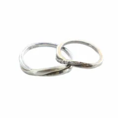 ヨンドシー 4℃ 指輪 ペアリング アクセサリー ラインストーン Silver925 ロゴ 8号 16号 シルバー色 ■GY18 /MQ