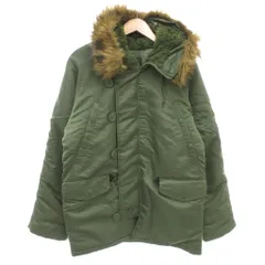 アヴィレックス AVIREX N-3B フライトジャケット ミリタリー フェイクファー XS カーキ フード付き MIL-J-6279 /FF