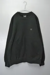 LQQK STUDIO MID WEIGHT FLEECE CREWNECK ルックスタジオ 23AW ロゴ クルーネック スウェット ブラック L