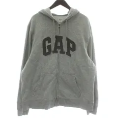 ギャップ GAP パーカー スウェット 長袖 裏起毛 ジップアップ ロゴ XL グレー /XZ ■GY61