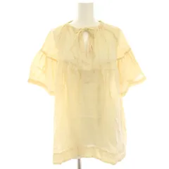 ボールジー BALLSEY トゥモローランド 22SS タグ付き シアーシルクローン ギャザーブラウス シャツ 36 ベージュ 半袖 11012201302 /HN ■MU