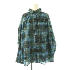 アズノウアズ ドゥバズ as know as de base チェックシアーシャツ ブラウス 総柄 15 青 マルチカラー /CX ■GY66