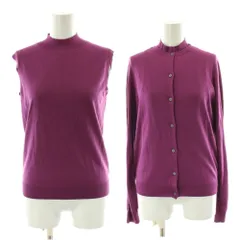 アーバンリサーチ URBAN RESEARCH アンサンブルニット Free 紫 パープル 無地 ノースリーブ 長袖 トップス /PP ■GY60
