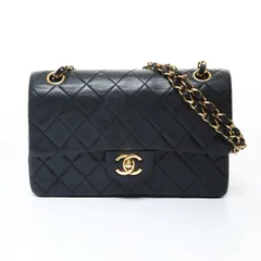 CHANEL シャネル ショルダーバッグ 0番台 1986-1988 ラムスキン ミニ マトラッセ 23cm ダブルフラップ【中古】