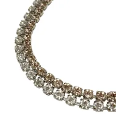 SWAROVSKI(スワロフスキー) ネックレス - クリア×シルバー×ライトピンク