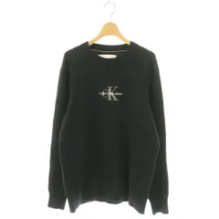 カルバンクラインジーンズ Calvin Klein Jeans ロゴ刺繍 ニット セーター 長袖 L ブラック /HK ■OS