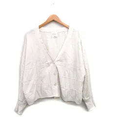 アダムエロペ Adam et Rope' カーディガン 長袖 Vネック コットン シンプル アイボリー 白 /KT30