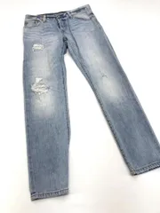 LEVI'S リーバイス ダメージ加工 501 テーパード デニムパンツ sizeW24/L32/青 ■◇◎メンズ