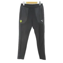 プーマ PUMA フェラーリ ロング丈 ジョガーパンツ スウェット S 黒系 ブラック ロゴ 文字 プリント