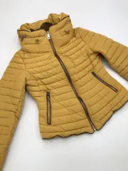 ZARA basic ザラ ベーシック キルティング コート sizeS/黄 ◆■レディース