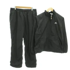アディダス adidas セットアップ ジャージ ウィンドブレーカー パンツ ロゴ刺繍 L 黒 ブラック /YJ ■GY61