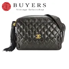 【中古】 シャネル ショルダーバッグ マトラッセ ココマーク ラムスキン ブラック ゴールド金具 斜め掛け 2番台 フリンジ キルティング レディース 女性 CHANEL