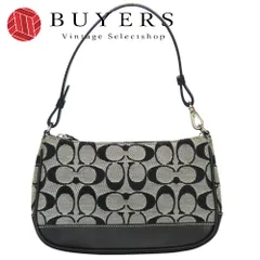 【中古】 コーチ ポーチ シグネチャー 60940 キャンバス レザー ブラック グレー アクセサリー ミニ ハンドバッグ レディース 女性 COACH