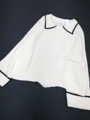 新品 CLASSICAL ELF クラシカルエルフ 配色襟付きニット カーディガン sizeM/オフホワイト ◆■レディース