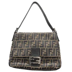 FENDI フェンディ マンマバケット ズッカ ショルダーバッグ 26325 FFロゴ キャンバス レザー ブラウン ブラック メッセンジャーバッグ セミショルダーバッグ ワンショルダーバッグ ヴィンテージ Bランク 中古 鑑定済 フェンディバッグ