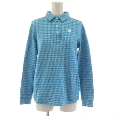 キャロウェイ CALLAWAY ポロシャツ 長袖 総柄 ワンポイント ロゴ 刺繍 ゴルフウェア M 水色 ライトブルー 白 ホワイト 241-8256303 /AN57