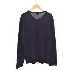 アルマーニ ジーンズ ARMANI JEANS ニット Vネック 薄手 袖刺繍 L 紺 ネイビー G6W30TD-GMW30TD-K5のサムネイル