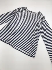 ■COLLAGE コラージュ ガリャルダガランテ ボーダー オープンショルダー 長袖 カットソー sizeF/白ｘ紺  ◇■レディース