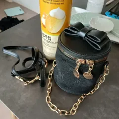 ブラック リボン チェーン ミニバック トートバッグ