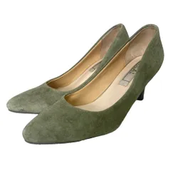 ニカル NICAL スエード パンプス ヒール ポインテッドトゥ 36 カーキ グリーン