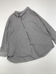 ■ZARA ザラ 長袖 ストライプ シャツ sizeUSA-M/白ｘグレー ◇■メンズ