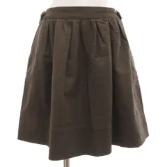 バーバリーブルーレーベル BURBERRY BLUE LABEL フレアスカート ウール ノバチェック 36 茶 ブラウン /GV ■YHS16