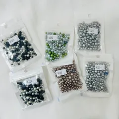 6袋セット パールビーズ 穴あり ハンドメイド素材
