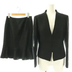 エポカ EPOCA スーツ セットアップ スプリングツイードジャケット スカート 38 ブラック /DF ■OS