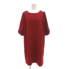 ナノユニバース nano universe 美品 ワンピース F ひざ丈 7分袖 レース 赤 レッド /AE ■YHS14